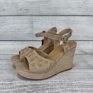 Torrid Women's Natural Floral Espadrille Wedge Sandals Size 11 Wide